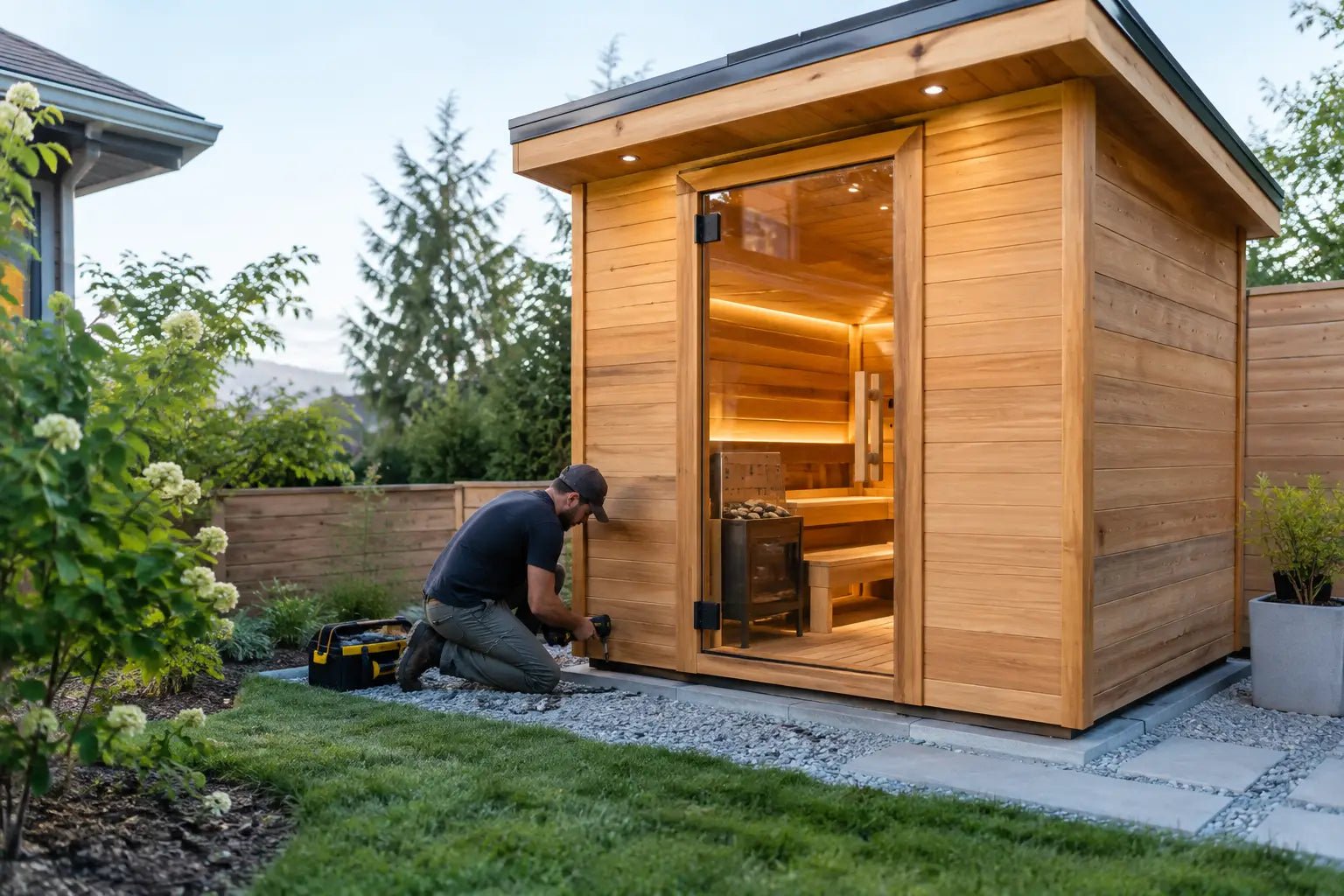 Installing a Backyard Sauna Cabin at Home - Elite Recovery Wellness