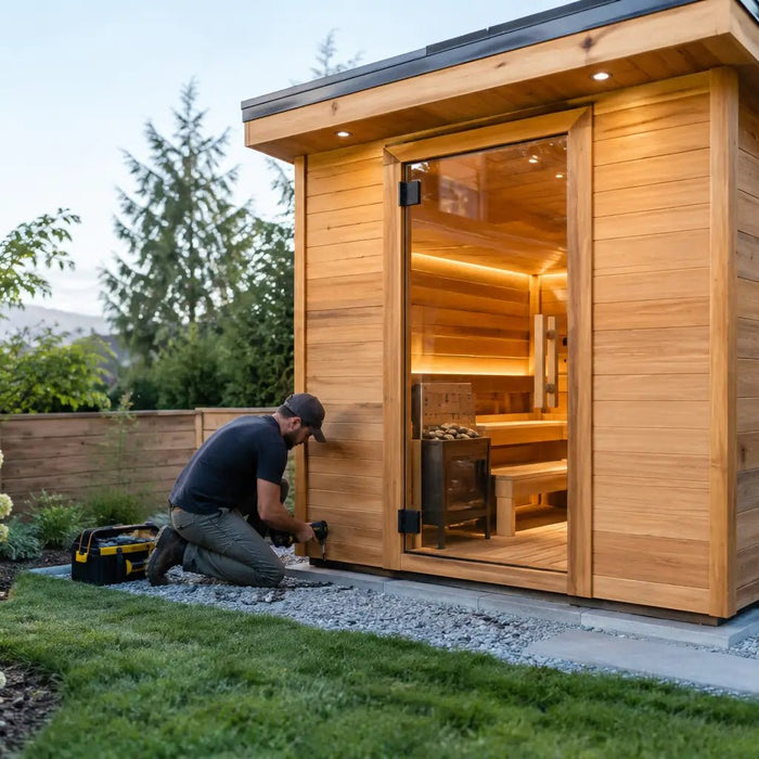 Installing a Backyard Sauna Cabin at Home - Elite Recovery Wellness