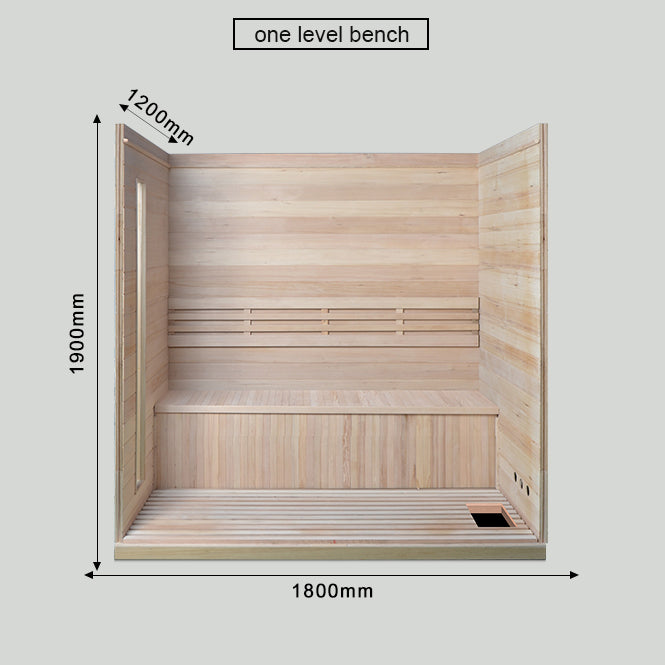 SAUNA EVOLUTION® Finland Traditional Indoor Wooden Sauna Glass 07