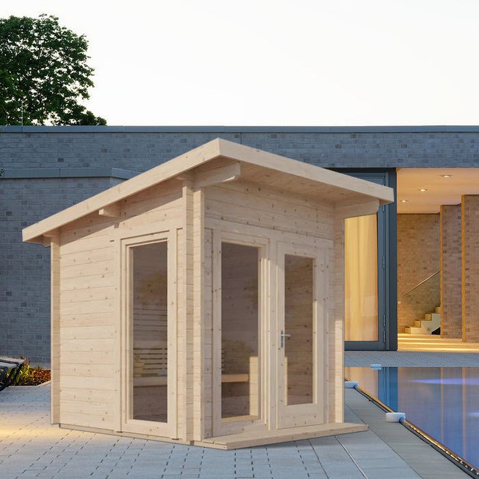 SAUNA EVOLUTION® Garden Series Outdoor Cabin Sauna Fits Up to 6 People Cabin 05
