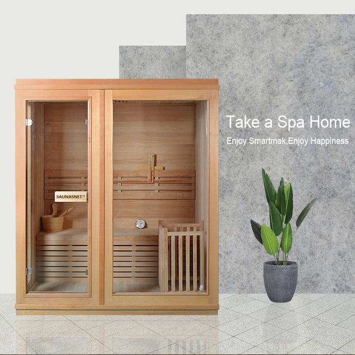 SAUNA EVOLUTION® Finland Traditional Indoor Wooden Sauna Glass 07