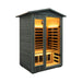 Thermora Riva Premium 2 - Person Black Carbonized Walnut Low EMF Far Infrared Outdoor Sauna With Bluetooth Audio And LED Lighting (SAK16850) - Elite Recovery Wellness