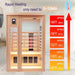Thermora Orien Premium 2 - Person Low EMF FAR - Infrared Heat Wood Home Personal Spa Sauna With Ceramic Heaters, 1760W (SAK25714) - Elite Recovery Wellness