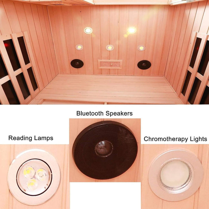 Thermora Orien Premium 2 - Person Low EMF FAR - Infrared Heat Wood Home Personal Spa Sauna With Ceramic Heaters, 1760W (SAK25714) - Elite Recovery Wellness