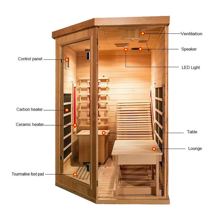 SAUNA EVOLUTION® Indoor Sauna Room with Recliner (Best Seller) Far Infrared 01