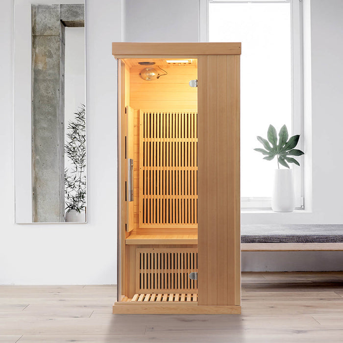 SAUNA EVOLUTION® Indoor Carbon Heaters Glass Door Sauna Room Far Infrared 09