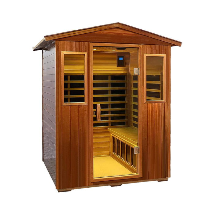 Thermora Premium 4-Person Luxury Low EMF Outdoor FAR Infrared Home Sauna With Bluetooth Audio, 2050W (SAK15372)
