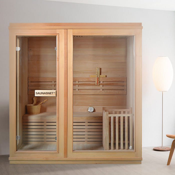 SAUNA EVOLUTION® Finland Traditional Indoor Wooden Sauna Glass 07