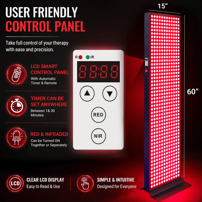 EXESAS 600 LED, 3000W Dual-Chip, Red Light Therapy Device for Full Body, 4-Wavelengths Infrared LED Panel for Skin, Weight, Pain, Wellness - Elite Recovery Wellness