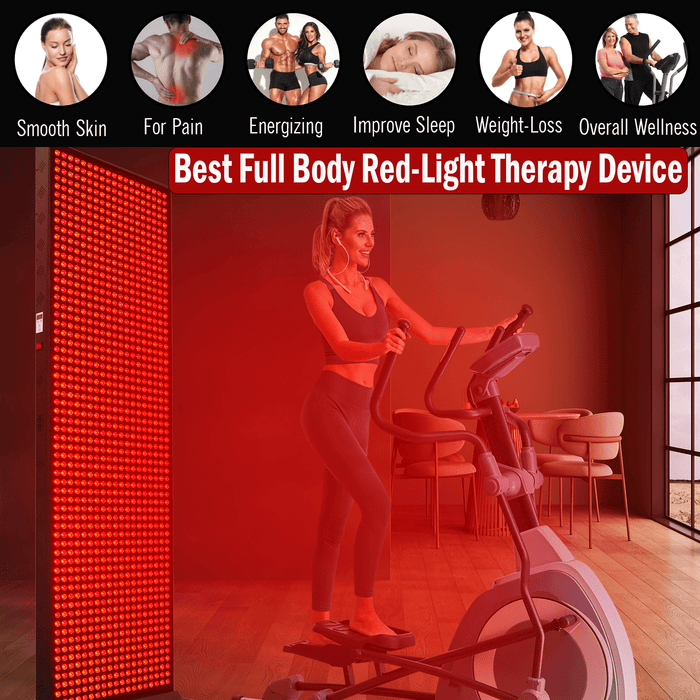 EXESAS 1216 LED, 6080W Dual-Chip, Red Light Therapy Device for Full Body, 4-Wavelengths Infrared LED Panel for Skin, Weight, Pain, Wellness - Elite Recovery Wellness