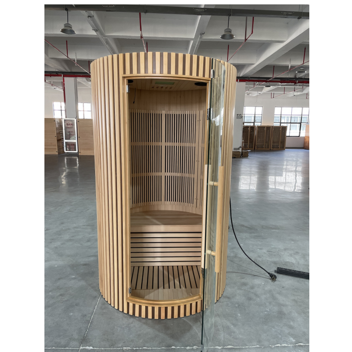 SAUNA EVOLUTION® Hemlock Round Indoor Sauna Room Far Infrared 08