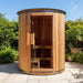 Thermora Barcelona Premium 78 - Inch 4 - Person Cedar Wood Outdoor Vertical Barrel Sauna With 6KW Heater, LED Lights And Stones (SAK74813) - Elite Recovery Wellness
