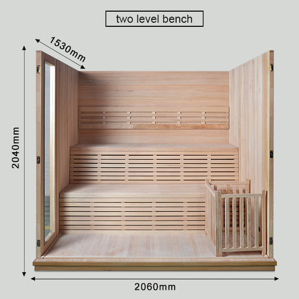 SAUNA EVOLUTION® Finland Traditional Indoor Wooden Sauna Glass 07