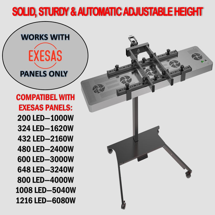 Horizontal/Vertical Powered Automatic Rolling Stand for EXESAS Red Light Therapy Panels, Auto Height Adjustment, (Panel Sold Separately) - Elite Recovery Wellness