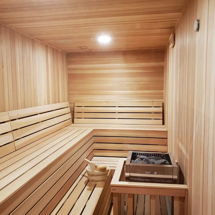 Custom Indoor Sauna Room - 7' x 10' x 8' - Finnish Sauna Builders - Elite Recovery Wellness
