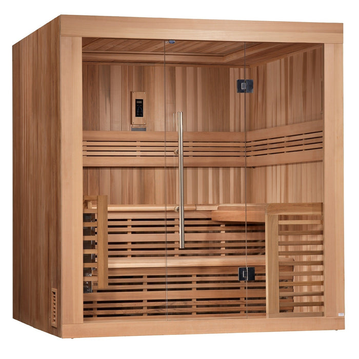 SAUNA EVOLUTION® 6 Person Indoor Double Bench Steam Sauna Glass 18