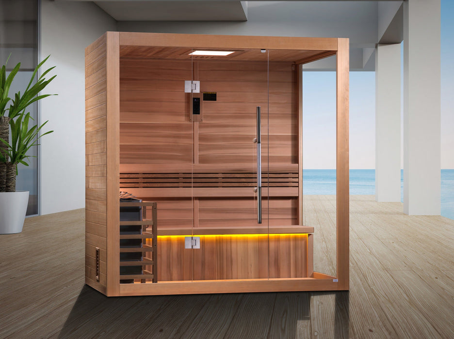 SAUNA EVOLUTION®  Indoor Modern Solid Wood Steam Sauna Glass 15