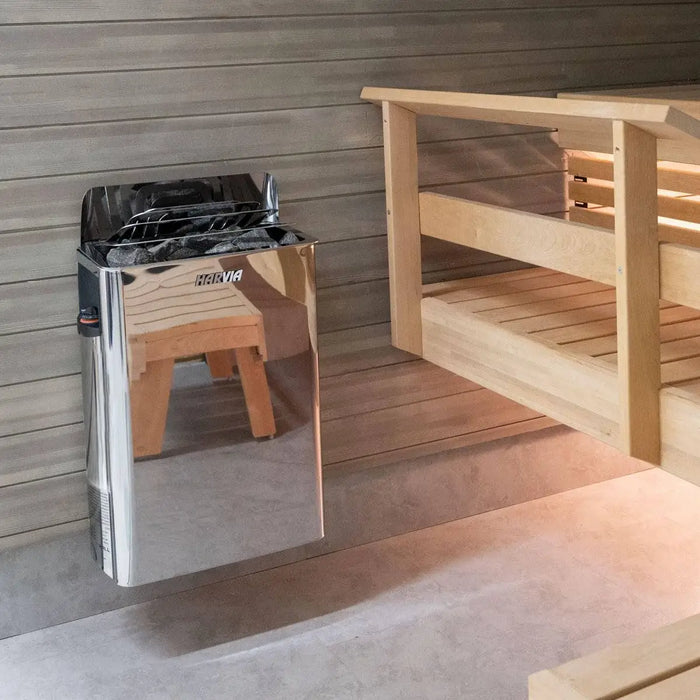 Harvia Wall Sauna Heater 8KW with Built-In Controls - Finnish Sauna Builders