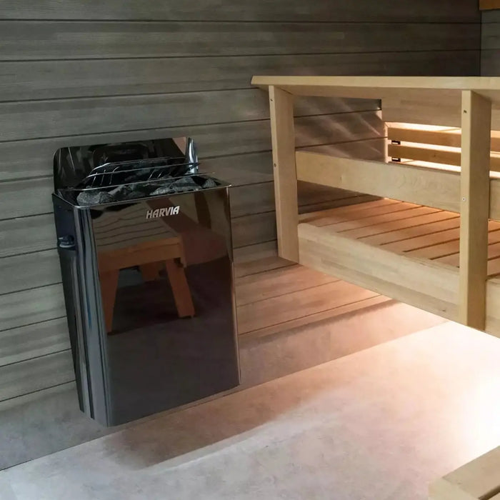 Harvia Wall Sauna Heater 8KW with Built-In Controls - Finnish Sauna Builders