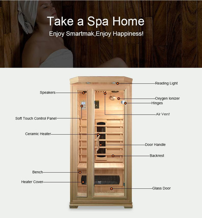 SAUNA EVOLUTION® Indoor Wooden Dry Cabin Customized Sauna Room Far Infrared 04
