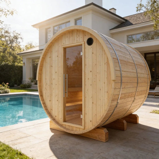 Tampere Finnish Barrel Sauna with WiFi Heater - Finnish Sauna Builders - Elite Recovery Wellness