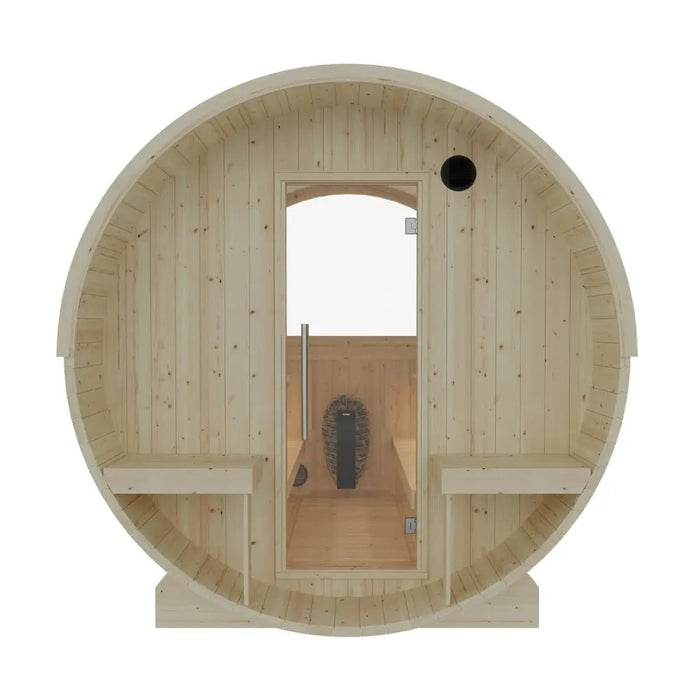 Turku Finnish Barrel Sauna with Terrace and WiFi Heater - Finnish Sauna Builders - Elite Recovery Wellness