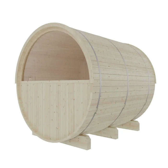 Turku Finnish Barrel Sauna with Terrace and WiFi Heater - Finnish Sauna Builders - Elite Recovery Wellness