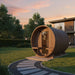 Turku Finnish Barrel Sauna with Terrace and WiFi Heater - Finnish Sauna Builders - Elite Recovery Wellness