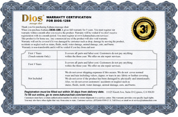 Kahuna Chair DIOS 8D AI Dual Air Tech Touch Roller SL-Track Massage Chair — Model DIOS-1288