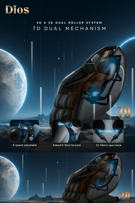 Kahuna Chair Dios 7300 Massage Chair 7D Dual-Core Air Roller SL-Track System