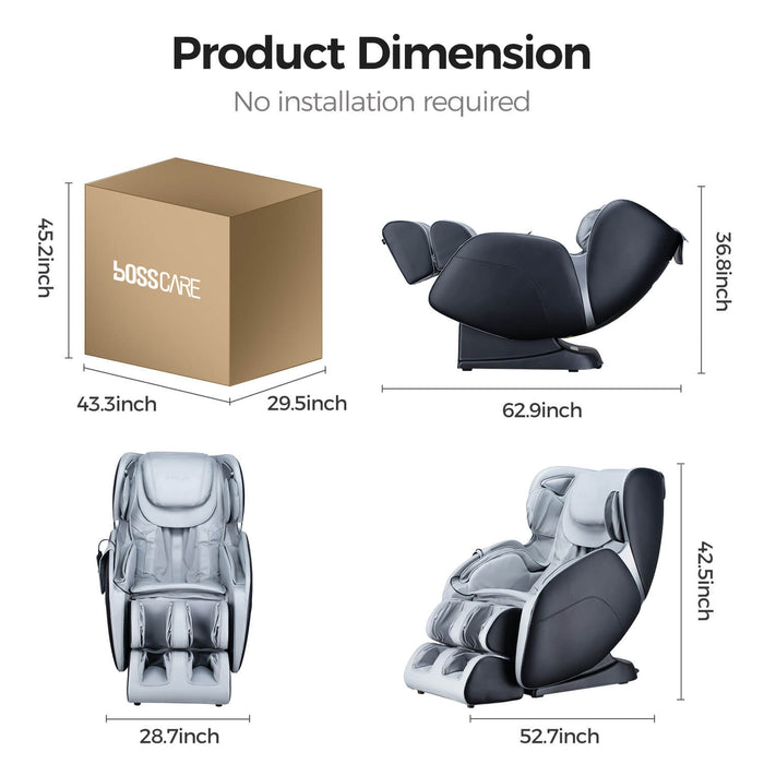 Bosscare Full Body 3D Zero Gravity Shiatsu Recline Massage Chair With Waist Heating (SAK37215) - Elite Recovery Wellness