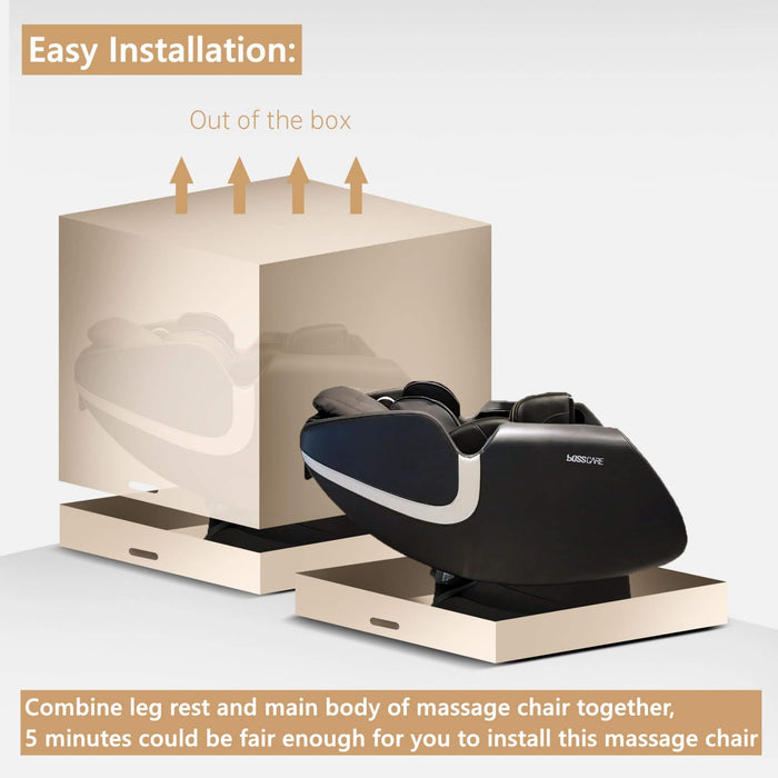 Bosscare Full - Body Zero - Gravity Leather Massage Chair With Zero Gravity And Bluetooth [GR8012] (SAK12074) - Elite Recovery Wellness