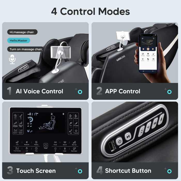Bosscare Full Body Zero Gravity Shiatsu Recliner Massage Chair With AI Voice & App Control (SAK52960) - Elite Recovery Wellness