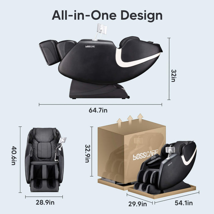 Bosscare Full Body Zero Gravity Shiatsu Recliner Massage Chair With AI Voice & App Control (SAK52960) - Elite Recovery Wellness