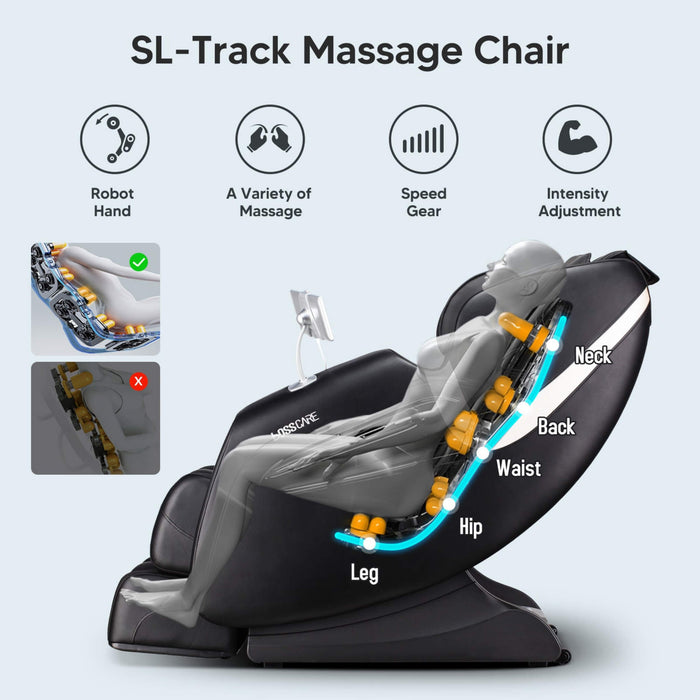 Bosscare Full Body Zero Gravity Shiatsu Recliner Massage Chair With AI Voice & App Control (SAK52960) - Elite Recovery Wellness