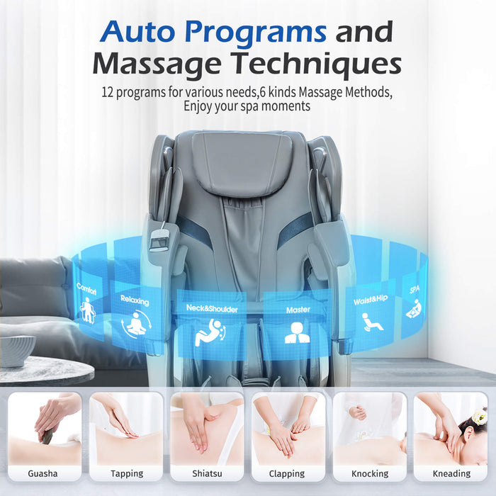 Bosscare Premium Full Body Zero Gravity Massage Chair With Ai Voice And App Control, Gray (SAK35970) - Elite Recovery Wellness