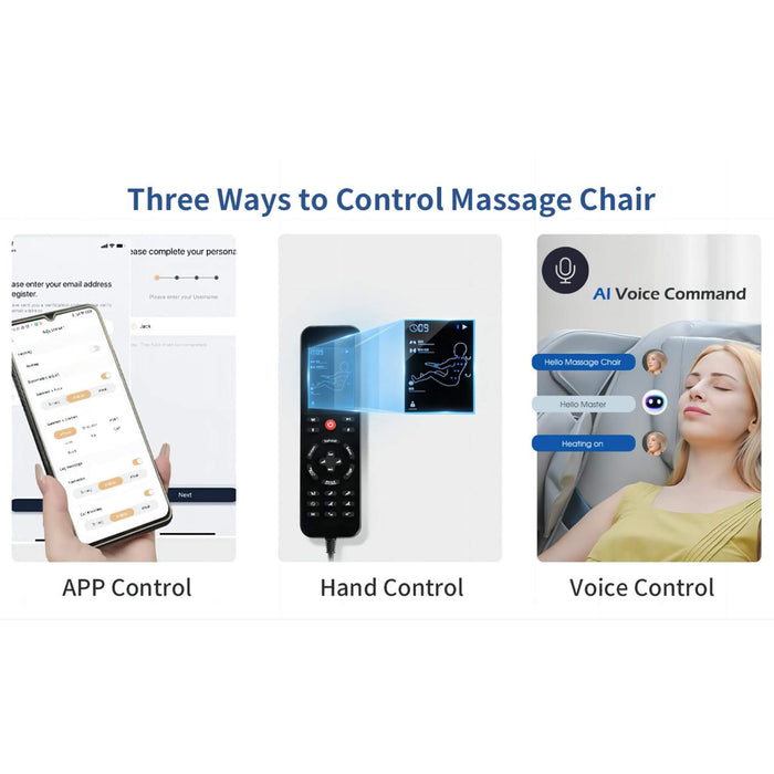 Bosscare Premium Full Body Zero Gravity Massage Chair With Ai Voice And App Control, Gray (SAK35970) - Elite Recovery Wellness