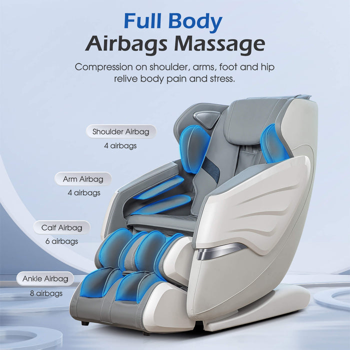 Bosscare Premium Full Body Zero Gravity Massage Chair With Ai Voice And App Control, Gray (SAK35970) - Elite Recovery Wellness