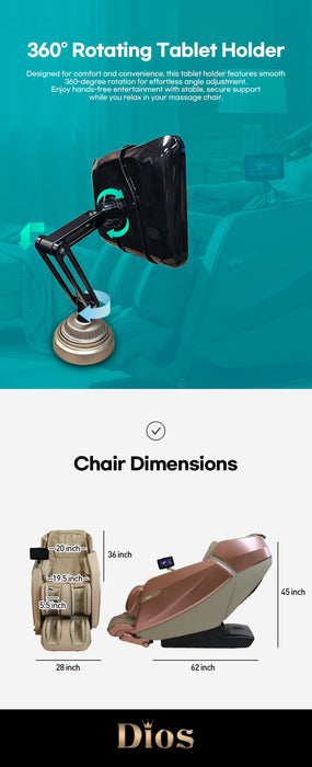 PRE - Order: Dios Flexa – World’s First 181° Full - Body Hyper - Extension Stretching Chair | Industry’s Longest 56″ SL - Track, 6 - Level 4D Rollers & First - Ever 4 - Step Precision Ankle Massage - Elite Recovery Wellness