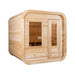 Dundalk Leisurecraft 4 - Person Canadian Timber Luna Cube Sauna With Sloped Roof And Front Window [CTC22LU] (SAK96475) - Elite Recovery Wellness
