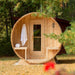 Dundalk Leisurecraft 4 - Person Canadian Timber Serenity Barrel Sauna With Solid Wood Benches [CTC2245W] (SAK94862) - Elite Recovery Wellness