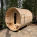 Dundalk Leisurecraft 4 - Person Canadian Timber Serenity Barrel Sauna With Solid Wood Benches [CTC2245W] (SAK94862) - Elite Recovery Wellness