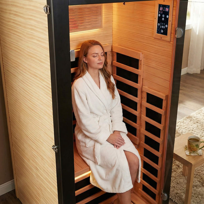 Thermora Single - Person Chilean Pine Infrared Sauna Cabin (SAK57926) - Elite Recovery Wellness