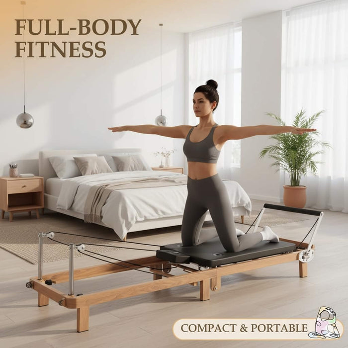 Jumpb Core Pilates Apex Foldable Dual Resistance Pilates Reformer With Jumpb ...