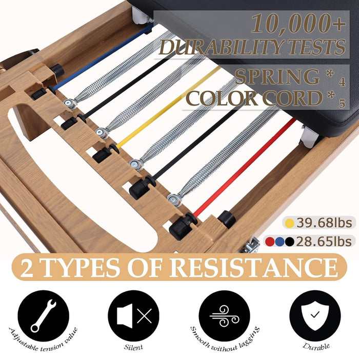 Jumpb Core Pilates Apex Foldable Dual Resistance Pilates Reformer With Jumpb ...