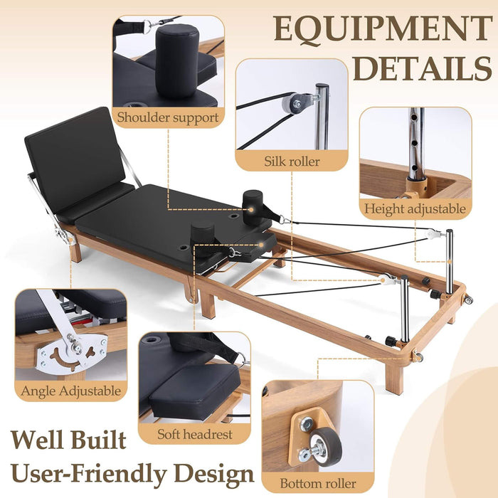 Jumpb Core Pilates Apex Foldable Dual Resistance Pilates Reformer With Jumpb ...