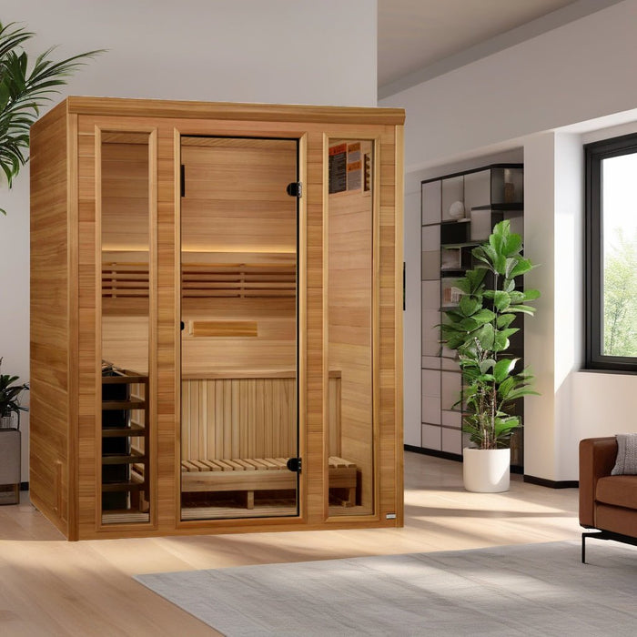 Golden Designs Andermatt Edition – Model GDI-7030-01 (2–3 Person Traditional Steam Sauna, Pacific Premium Clear Cedar)