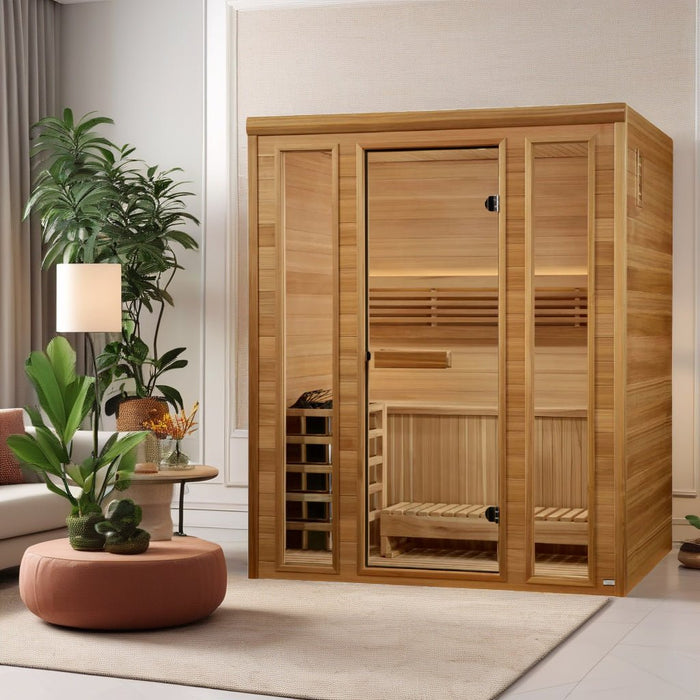 Golden Designs Andermatt Edition – Model GDI-7030-01 (2–3 Person Traditional Steam Sauna, Pacific Premium Clear Cedar)