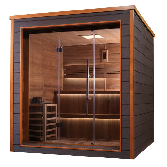 Golden Designs Bergen 6-Person Traditional Sauna – Canadian Red Cedar