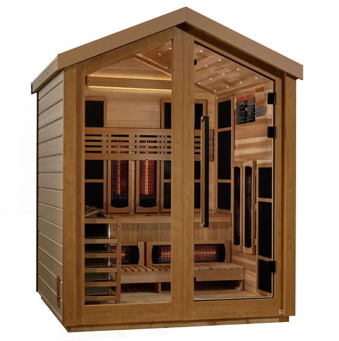 Golden Designs Loviisa 3-Person Hybrid Outdoor Sauna – Canadian Red Cedar Interior